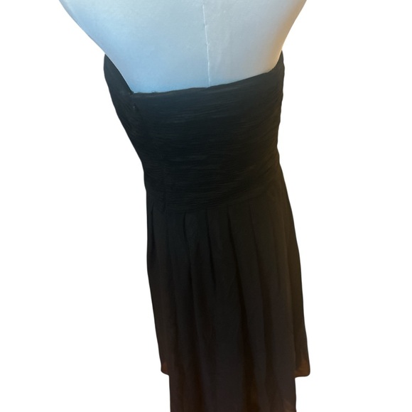 Ann Taylor Strapless Black Dress Size 6 | Lace Overlay Cocktail Party Midi - Picture 3 of 7
